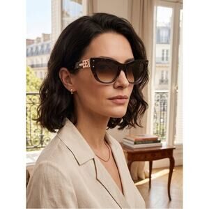 New BUGATTI 48L HAV Designer Brown Gradient Cat-Eye Sunglasses Authentic